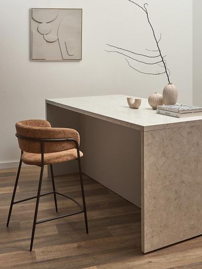 Стул полубарный helning, мягкий шенилл, светло-коричневый