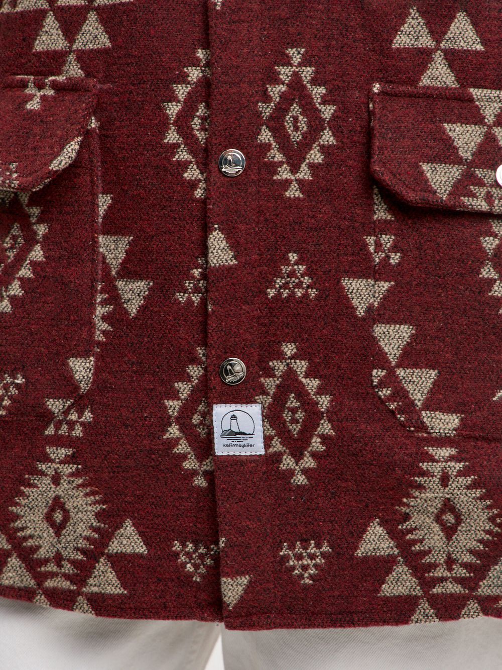 Рубашка Kefirmykifer в этностиле бордовая