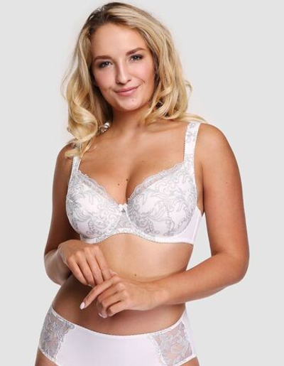 Бюстгальтер с уплотненными чашками на каркасах (Размер: 95D) (Цвет: молочный)