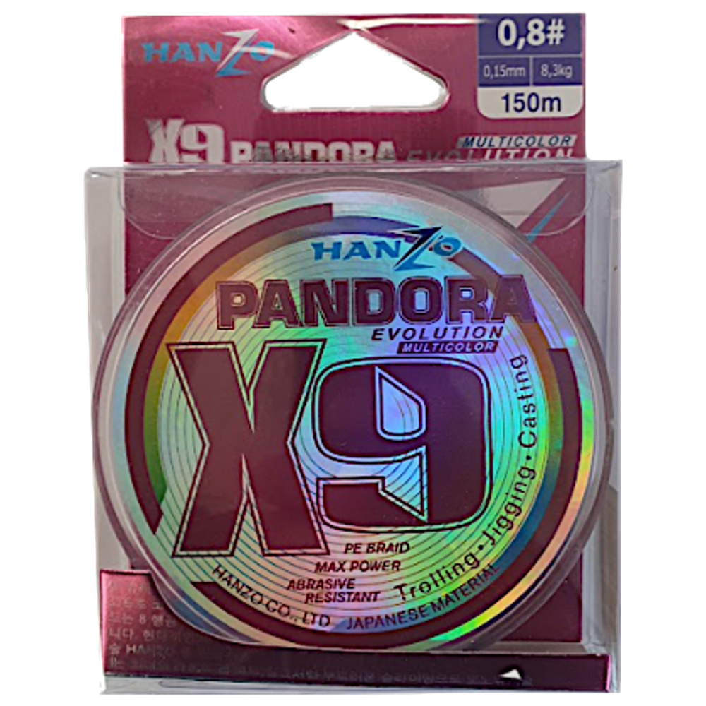 Шнур Hanzo Pandora Evolution x9 200m 0.29мм 20.50кг Multicolor #3.0