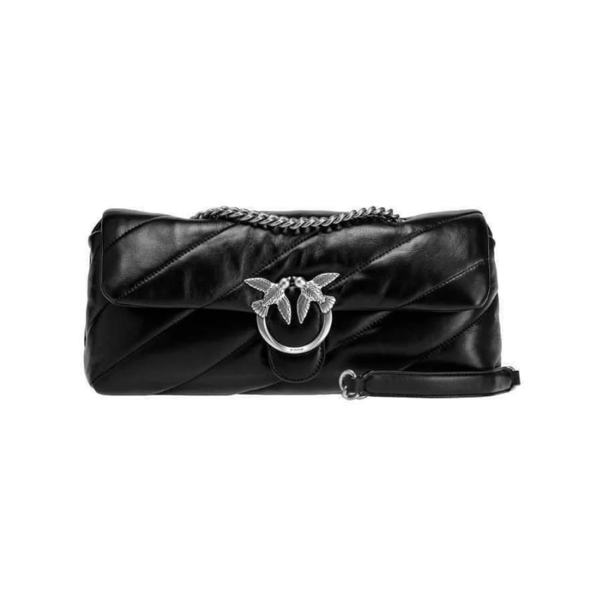 CLASSIC LOVE BAG PUFF BAGUETTE MAXI QUILT -Black/Silver