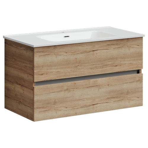 Тумба с раковиной Sancos Urban, 89 см., ламинат коричневый, UR90EG