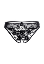 Эротические трусики со вставкой стрейч-сетки черные (46-48)