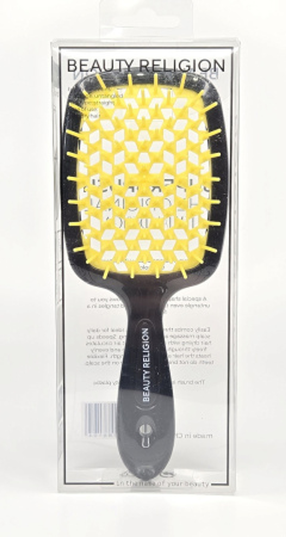 Расческа для волос цвет чёрный/жёлтый BEAUTY RELIGION Superbrush The Original Italian Design
