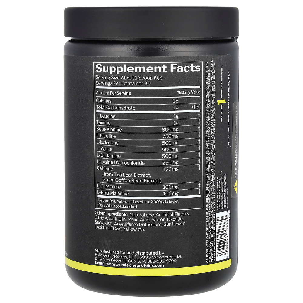 Rule One Proteins, Energized Amino, аминокислоты, ананас и маракуйя, 270 г (9,52 унции)