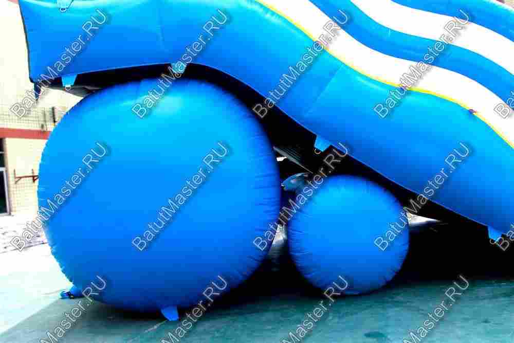 Надувной водный батут с бассейном «Пляжный оазис», 15*5.5*6.5 м