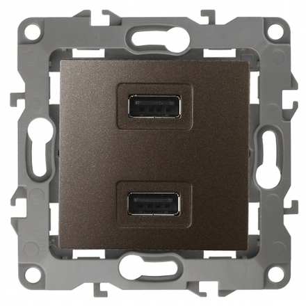 12-4110-13 ЭРА Устройство зарядное USB, 230В/5В-2100мА, IP20, Эра12, бронза