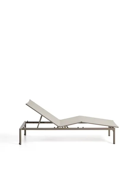 Шезлонг Lesina из алюминия и ткани цвета экрю