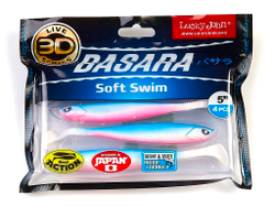 Виброхвост LUCKY JOHN Basara Soft Swim 3D, 5.0in (127 мм), цвет PG05, 4 шт.