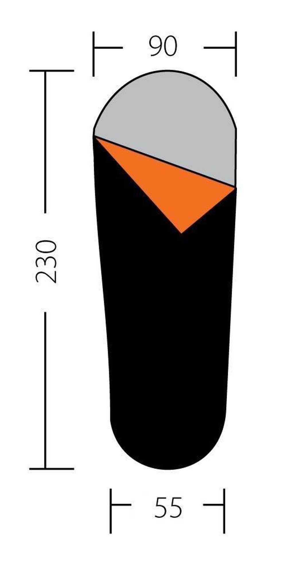 Размеры. Спальный мешок BTrace Nord 5000XL, правый