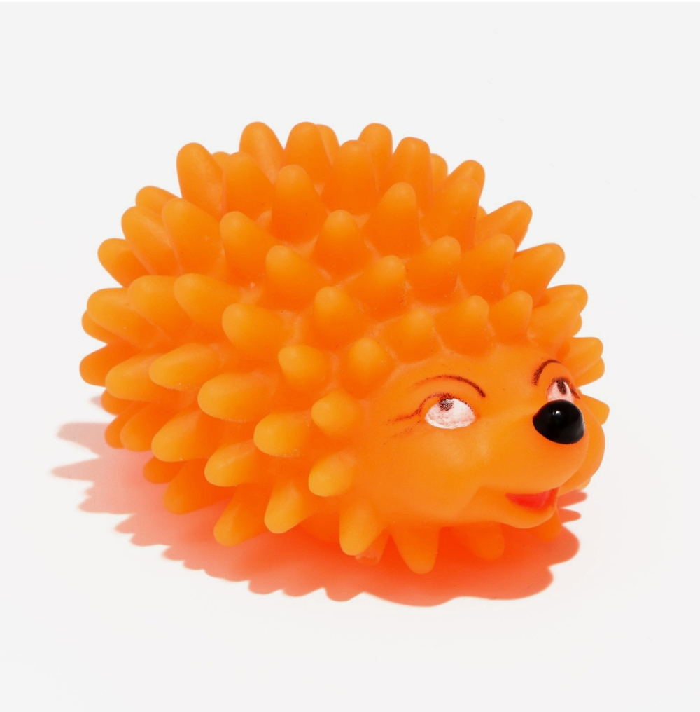 Игрушка пищащая «Ёжик» мини для собак, 5 см, оранжевая