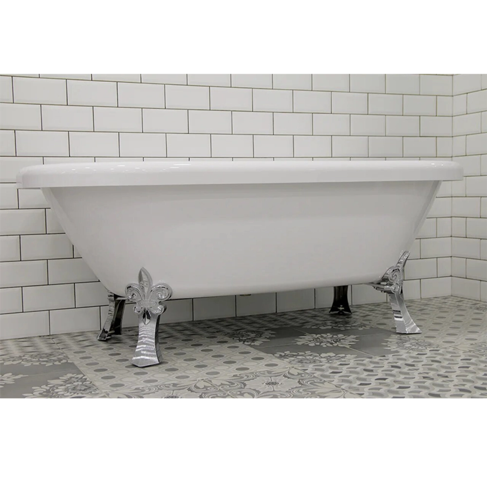 Акриловая ванна Radomir (Радомир) Леонесса 175х80, на ножках "лилия" Chrome