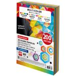 Бумага цветная mix 20цв, 200л, А4, 80г/м2, Brauberg Multicolor