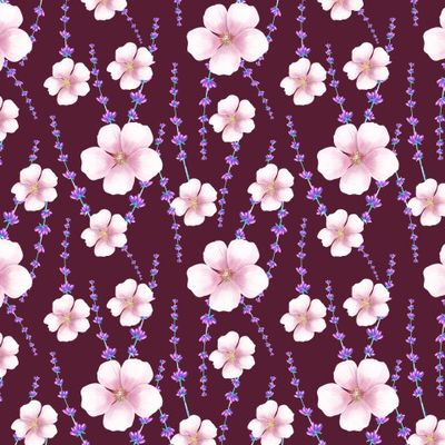 розовые цветы на бордо