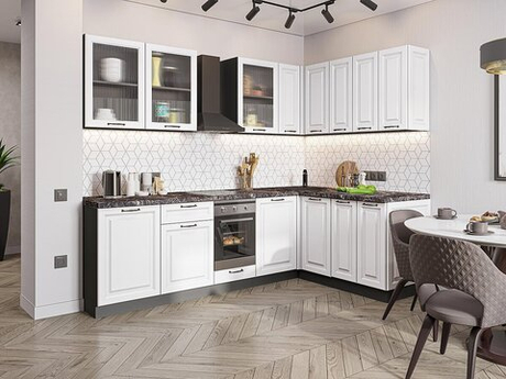 Угловая модульная кухня Ницца Royal-02 Blanco - Graphite 2140*2550/1600*600