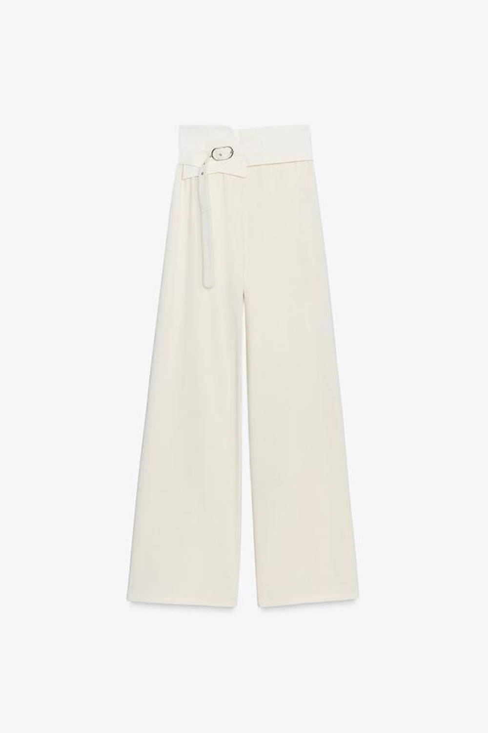 ZARA БРЮКИ С РЕМНЕМ, ЭКРЮ