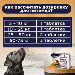 Таблетки от гельминтов МильбеПЕТ (GIGI) 125 мг для собак более 5 кг со вкусом говядины, 2таб Мильбемицин/Празиквантел