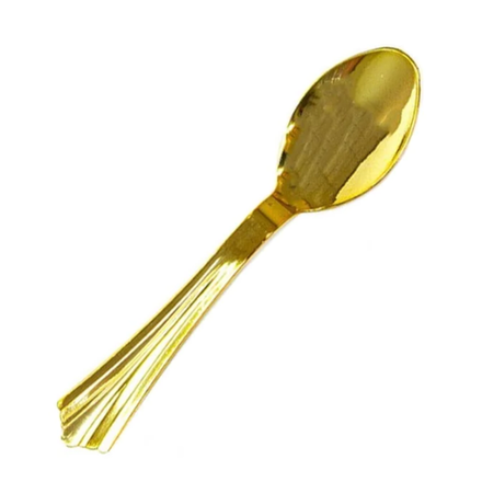 Ложка чайная пластиковая 14 см золотая Complement Shine, 6 шт/уп