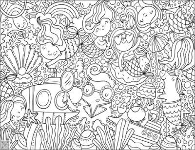 Цифровое панно ID Wall Раскраска "Русалочки"