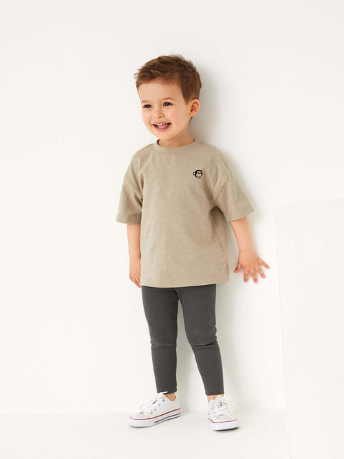 Футболка и легинсы в комплекте для мальчика Next D14-284, Бежевый, Темно-серый