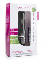 Чёрный мини-вибратор с рёбрышками и стразами Diamond Ribbing Vibe - 11,5 см. (Цвет: черный)