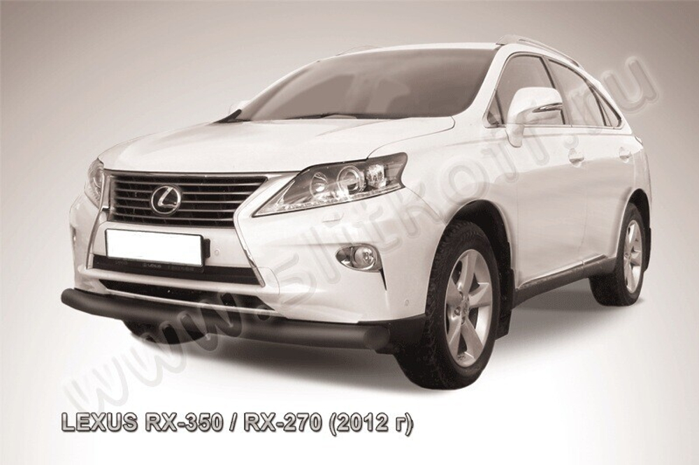 Защита переднего бампера (нержавейка) Lexus RX-350 RX-270 (2012-2015) d76 (черный)