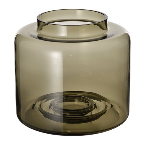 КОНСТФУЛЛ KONSTFULL Ваза 16 см, зелено-коричневая