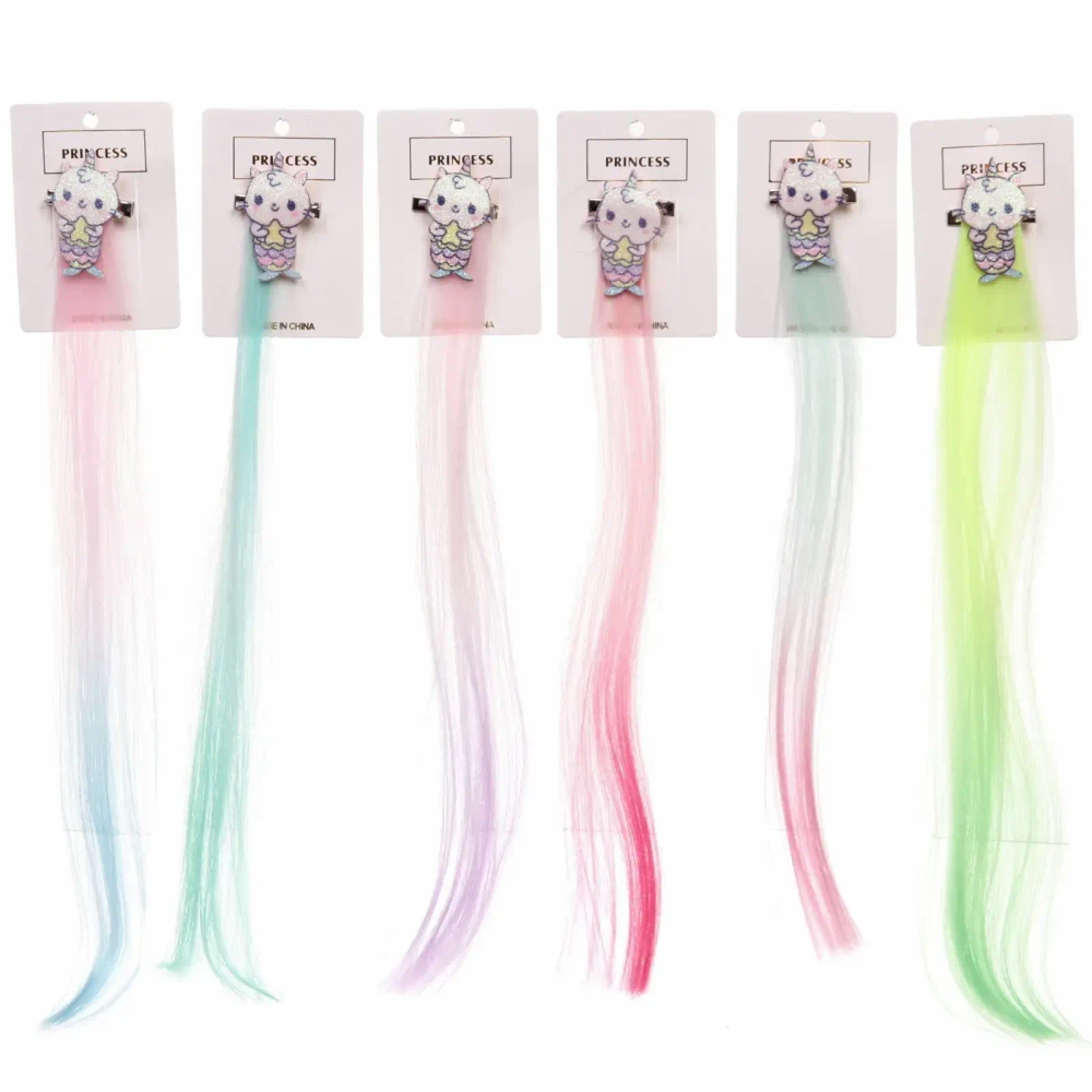 Зажим для волос с нейлоном 1шт детские»Show- Милаш», микс 4 цвета, 35 см