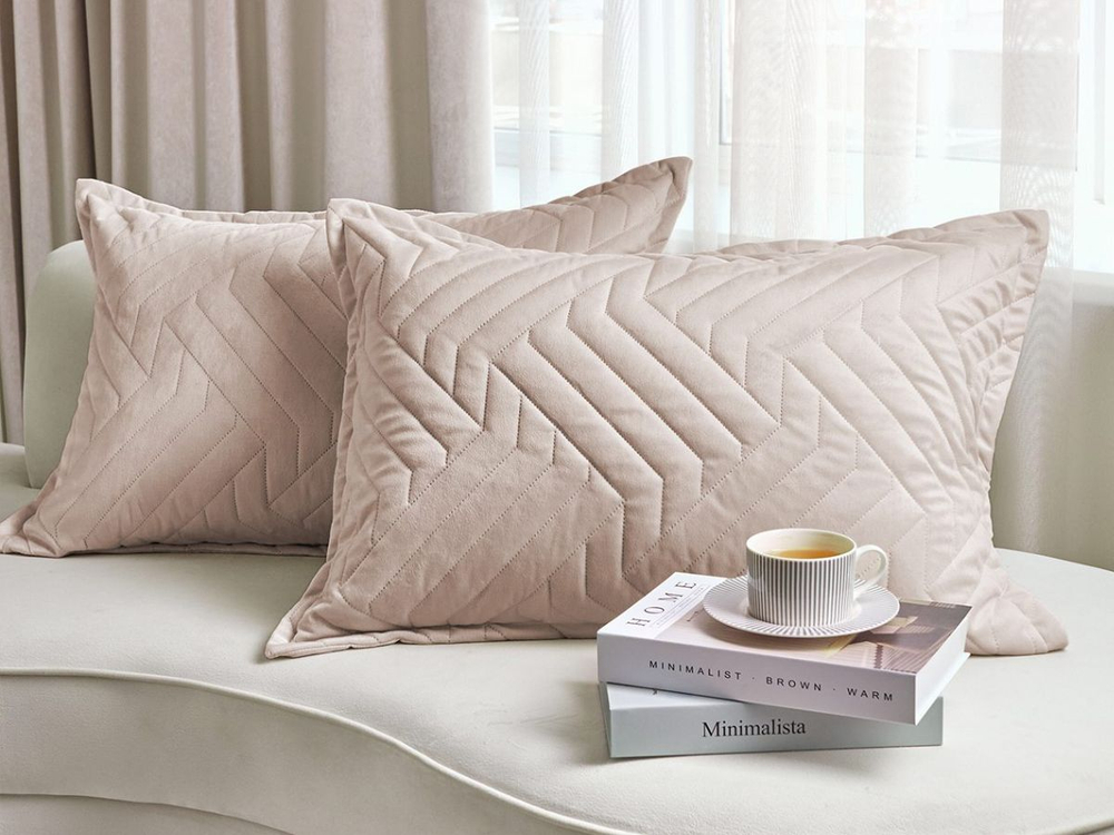 Наволочка декоративная, чехол на подушку на молнии, 2 шт, бархат, 50х70 см