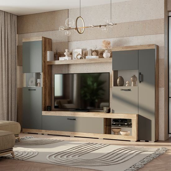 Тесла ГС-01 bts Гостиная дуб каньон/графит, СП
