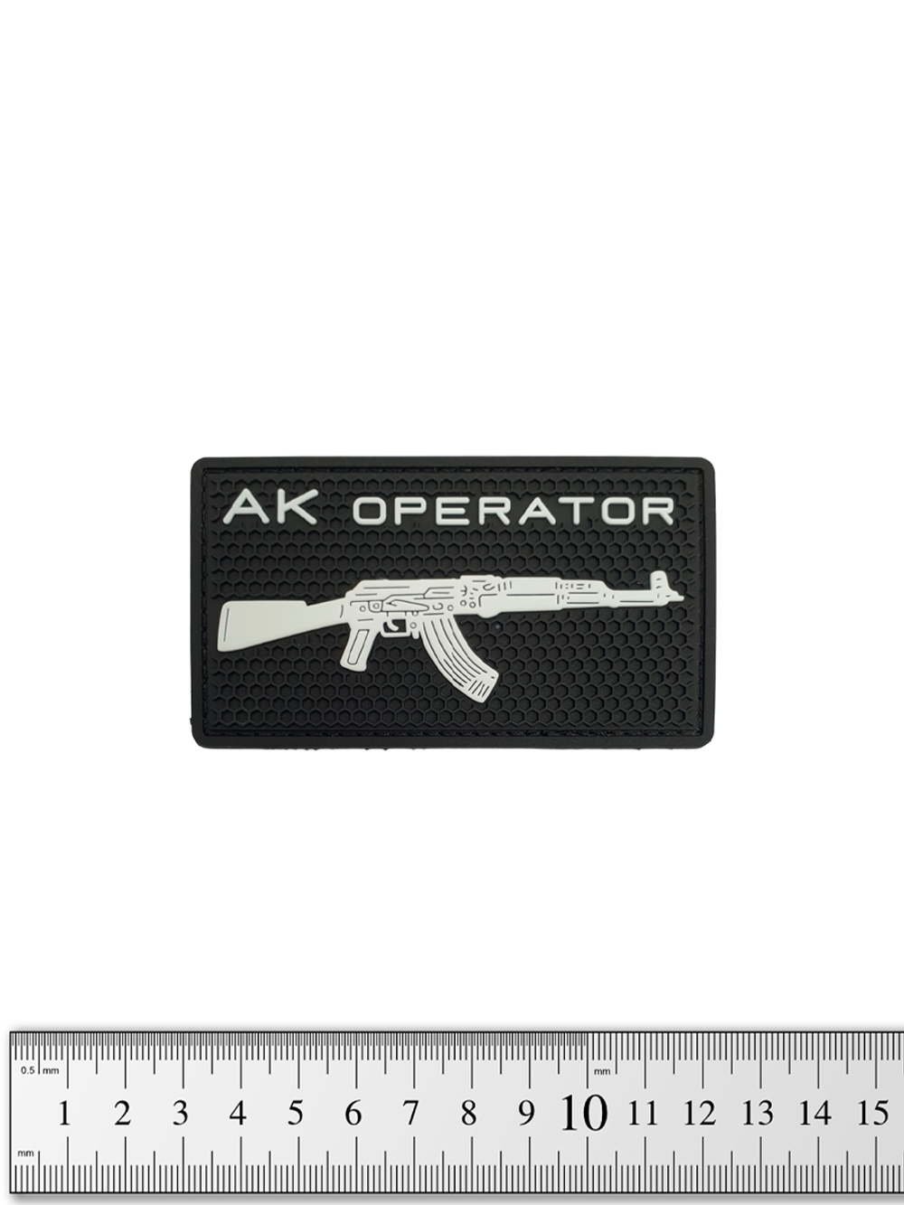 Шеврон AK Operator PVC. Чёрный светящийся