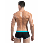 Стильные черные мужские плавки с контрастным поясом (Размер: M) (Цвет: черный)