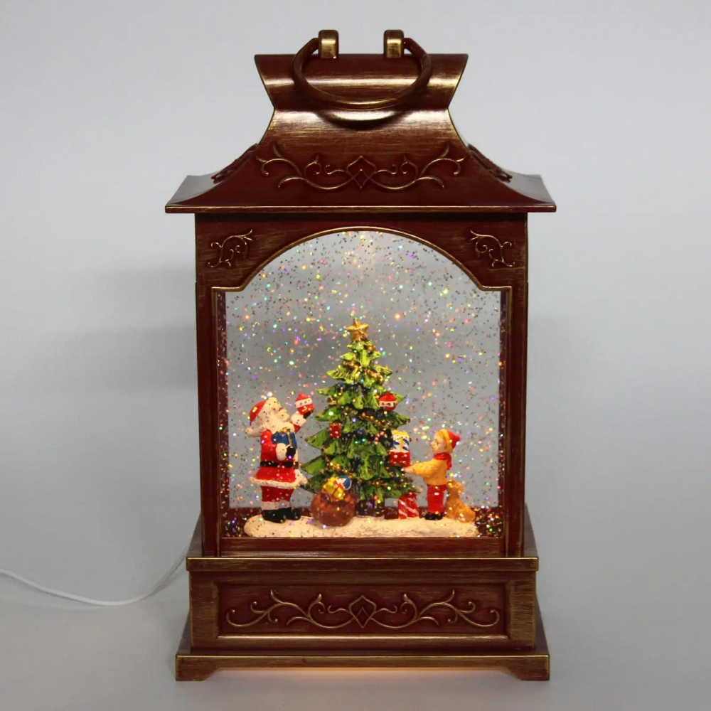 Сувенир с подсветкой «Новогоднее счастье»16.6*8.6*28.6 см, микс (питание от USB и батареек)