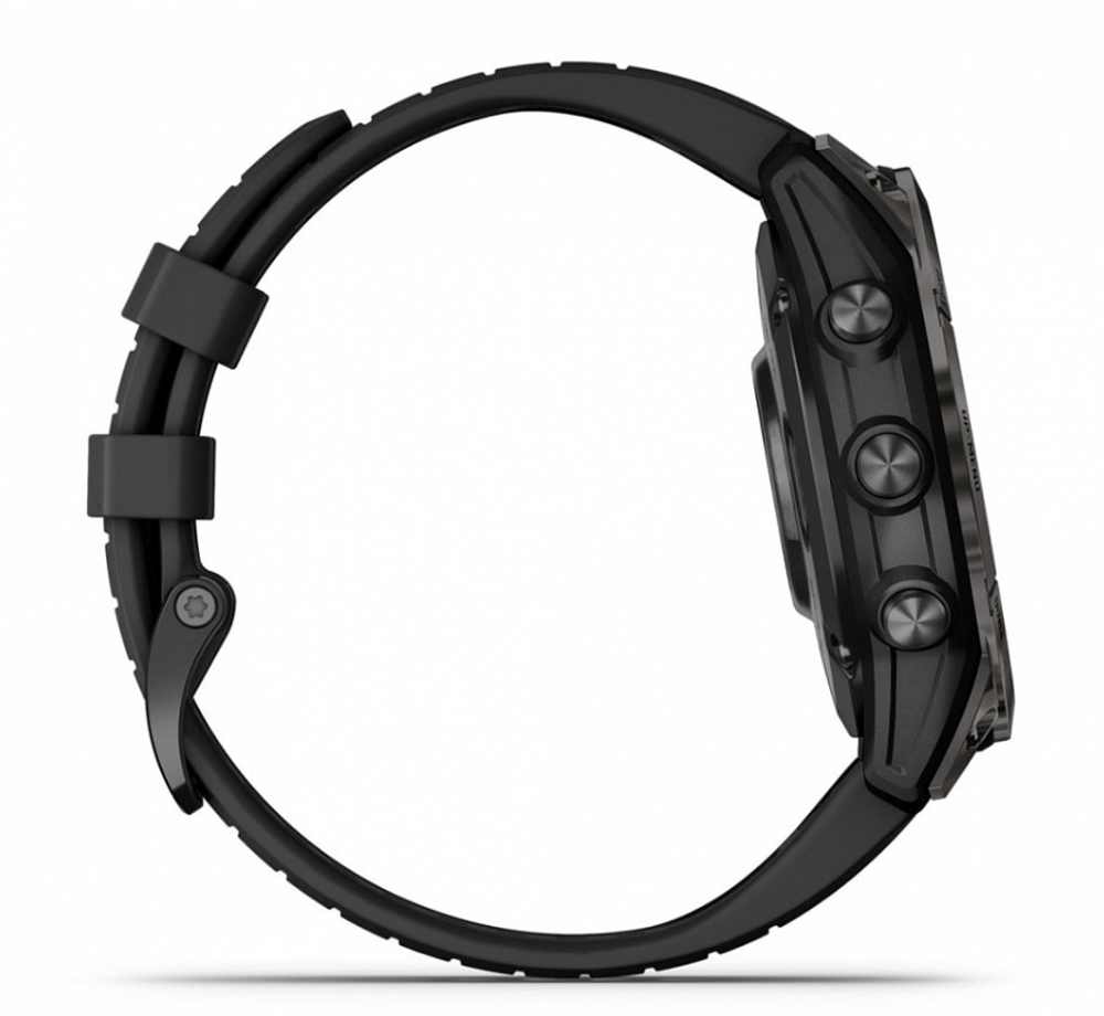 Смарт-часы Garmin Epix Pro Sapphire Edition 47 мм, титановый, угольно-серый DLC, черный ремешок (010-02803-11)