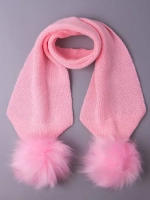 Шарф зимний вязаный с помпонами для девочки