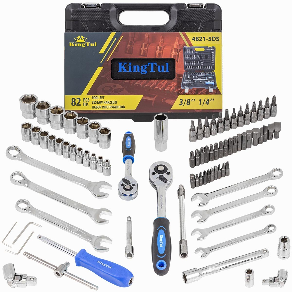 Набор инструментов 82 пр. 1/4''3/8''(6гр.)(4-22мм) KINGTUL KT-4821-5DS-м