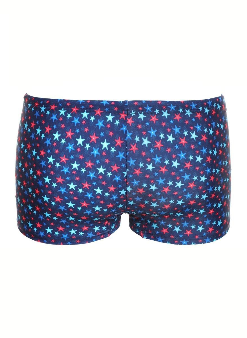 Синие плавки-боксеры с цветными звездочками (Размер: XXL) (Цвет: разноцветный)