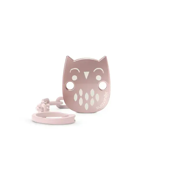 Клипса с цепочкой Suavinex Owl для крепления соски-пустышки к одежде Розовый