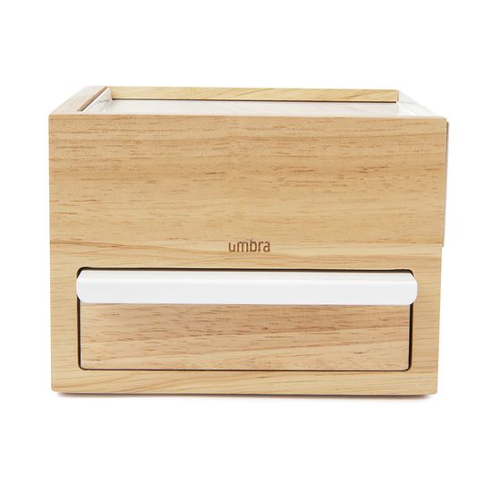 Шкатулка stowit mini, белая/дерево