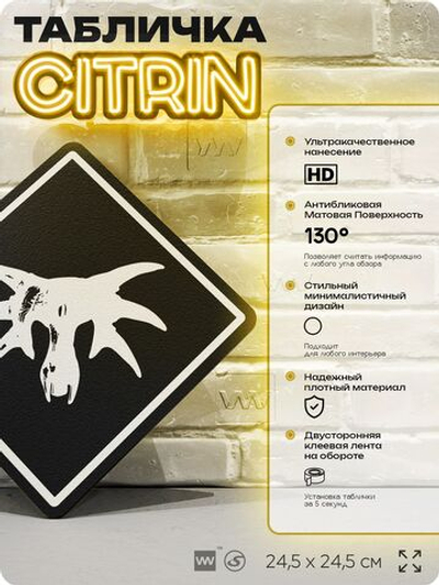 Табличка декоративная "Готика, Gothic" на дверь и стену, прикольная штука в подарок геймеру, декоративный знак, 24,5х24,5 см, Айдентика Технолоджи