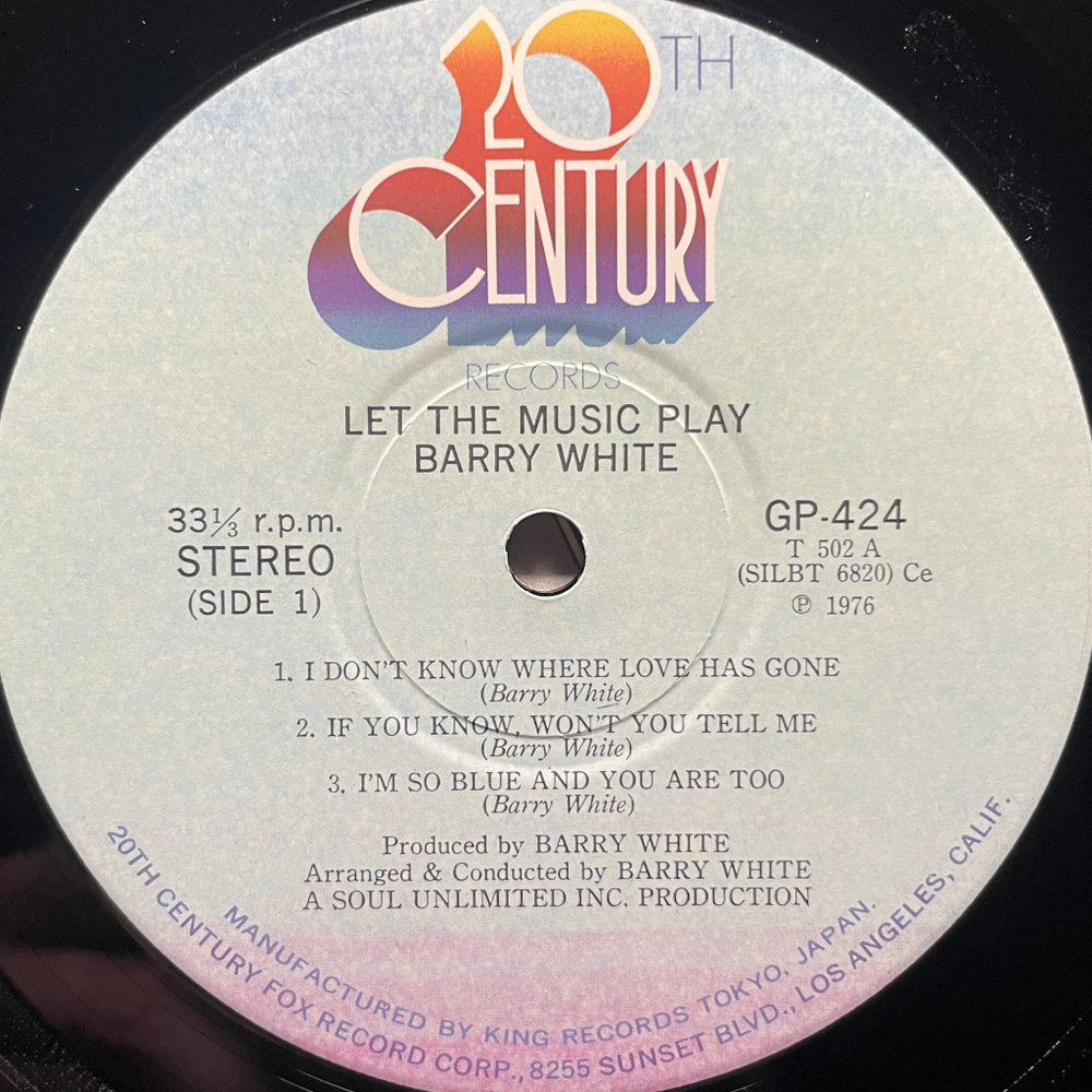 Barry White ‎– Let The Music Play (Япония 1976г.)