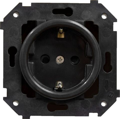 Розетка с З.К. (скрытый монтаж), Черный B3-101-23
