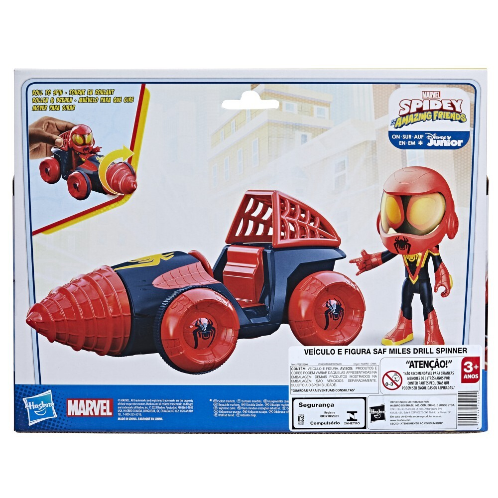 Hasbro Spidey Amazing Friends - фигурка супергероя Майлза + транспортное средство Drill Spinner F7253 / артикул   F6775 F7253  / GTIN 5010996139214