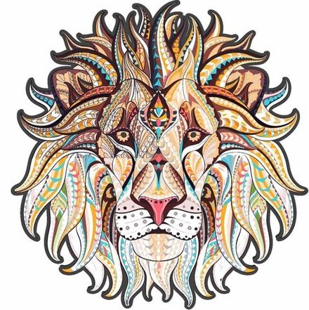 Панно настенное из дерева "Лев" 40х38 см.