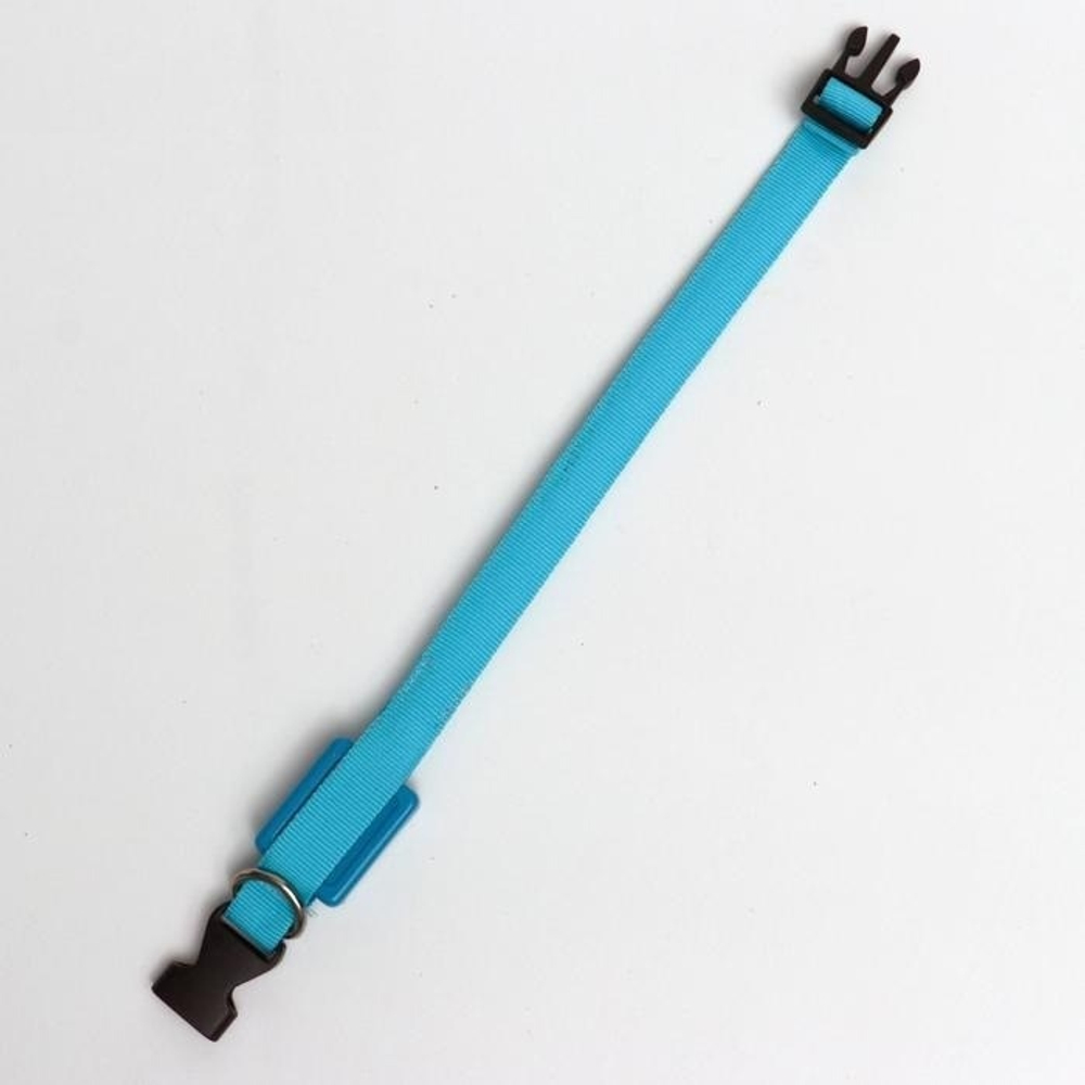 Ошейник светящийся узкий для небольших собак, 3 режима, 26см, Голубой