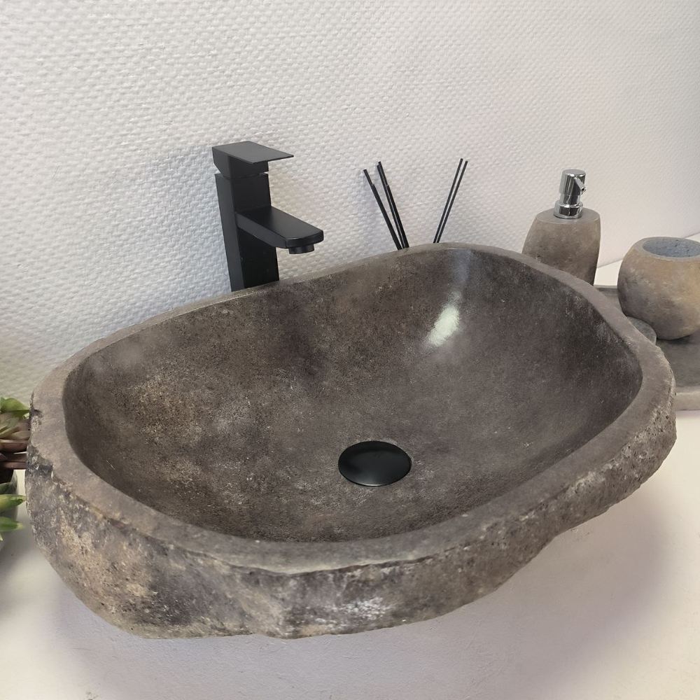 Раковина из речного камня RS63403 (53*43*15) 0123