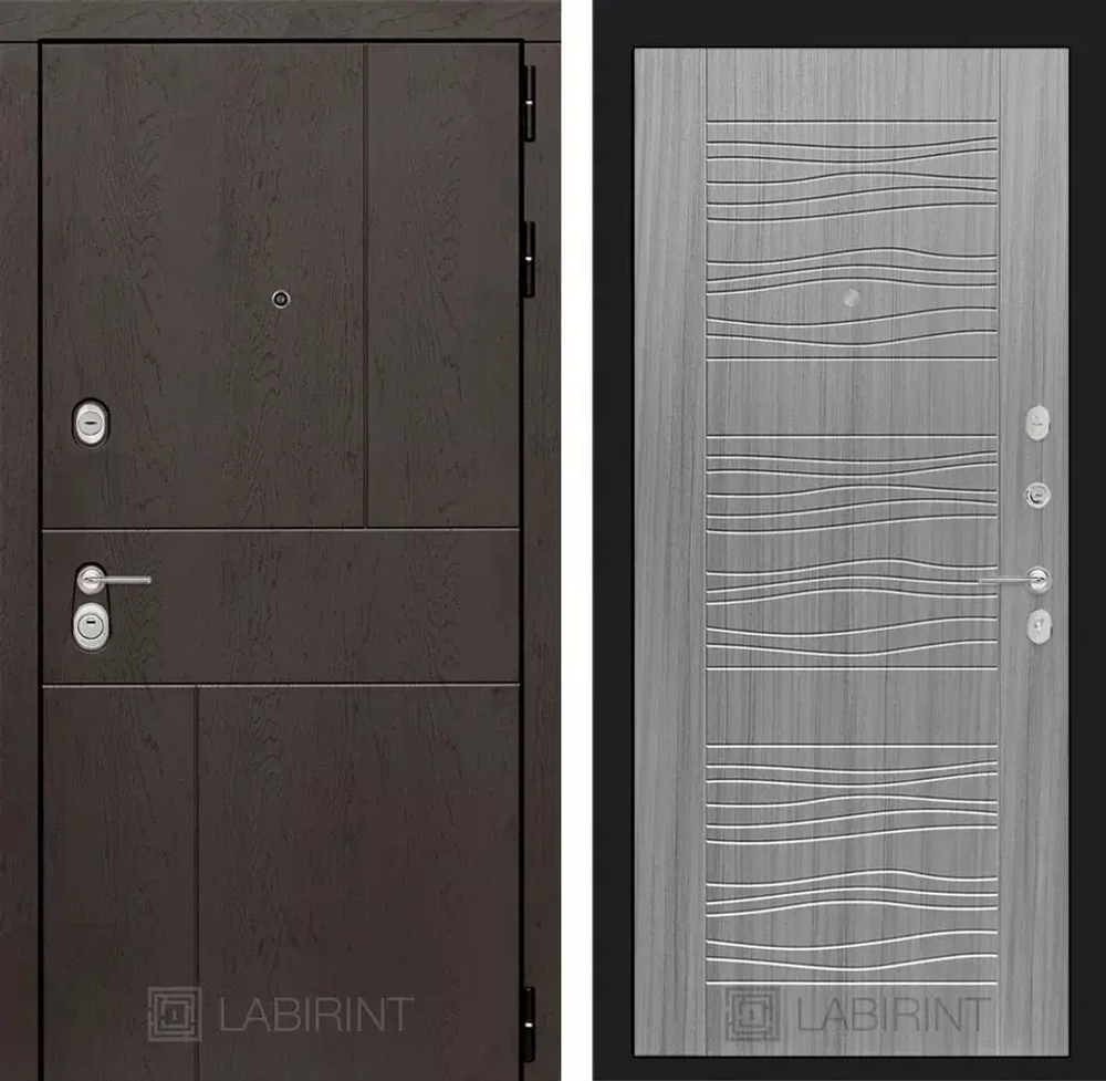 Дверь входная Лабиринт URBAN 06 - Сандал серый металлическая