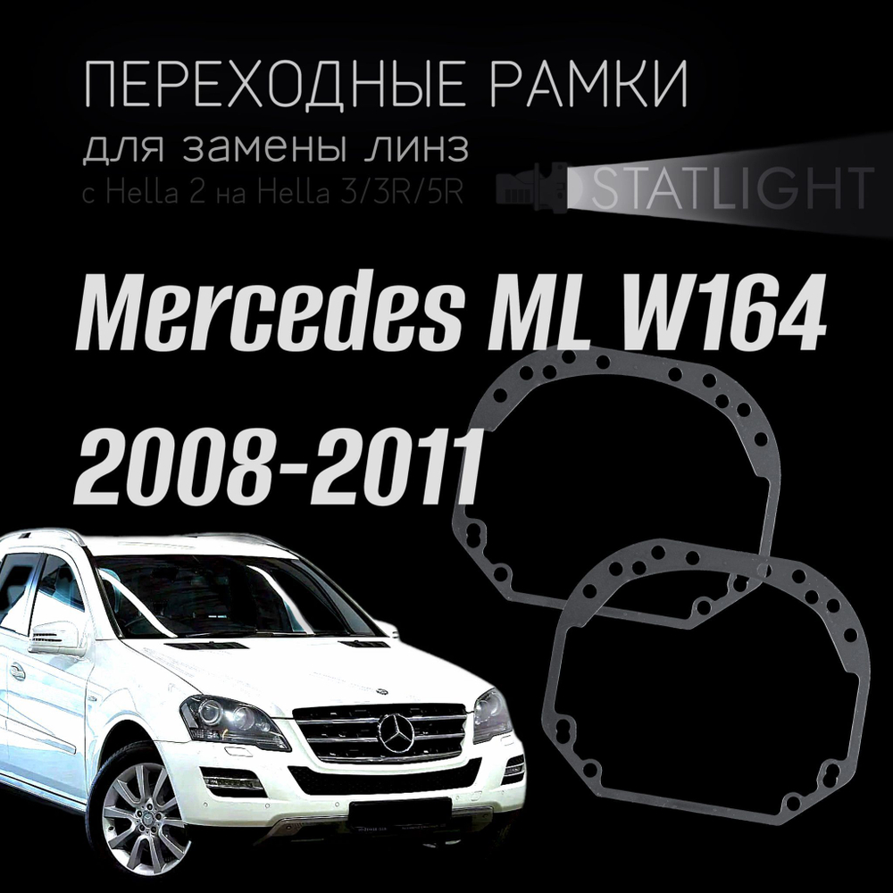 Переходные рамки для замены линз на Mercedes ML W164 2008-2011 AFS