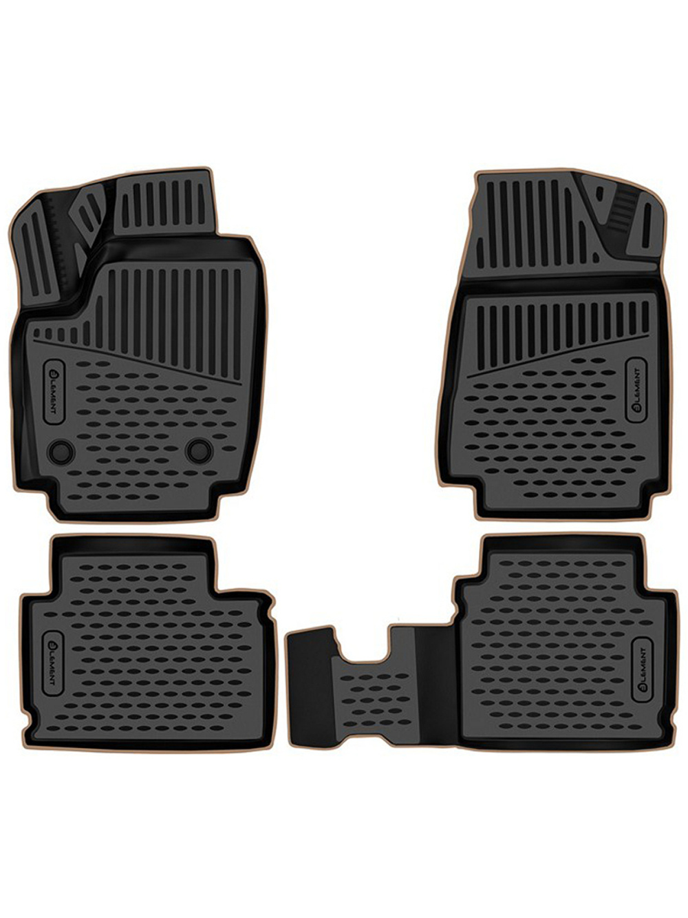 Коврики в салон для LADA (ВАЗ) Niva Legend 2021-, 4шт. (бежевый кант, полиуретан) KANT.ELEM3DAN0456210K.BG