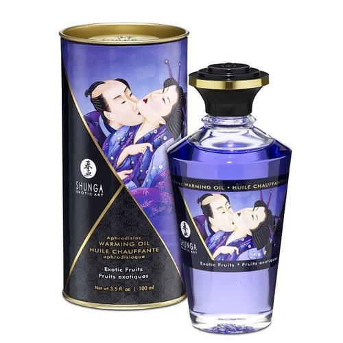 Разогревающее интимное массажное масло с ароматом экзотических фруктов Shunga Exotic Fruits 100мл